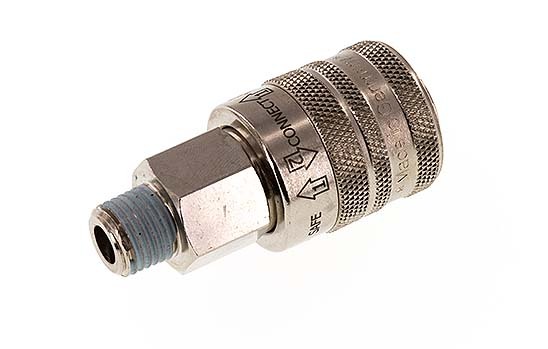 Nickel-plated Brass DN 7.8 Safety Air Coupling Socket R 1/4 inch Male