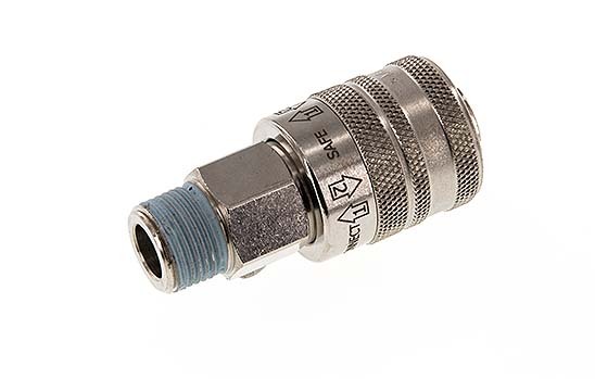 Nickel-plated Brass DN 7.8 Safety Air Coupling Socket R 3/8 inch Male