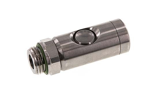 Acero inoxidable 316L DN 7.4 Enchufe de seguridad para acoplamiento de aire con botón pulsador G 1/2 pulgada Macho