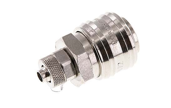 Laiton nickelé DN 7.2 (Euro) Coupleur pneumatique Douille 6x8 mm Écrou-raccord