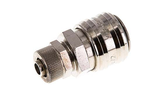 Nickel-plated Brass DN 7.2 (Euro) Air Coupling Socket 8x10 mm Union Nut