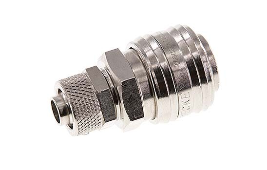 Nickel-plated Brass DN 7.2 (Euro) Air Coupling Socket 9x12 mm Union Nut