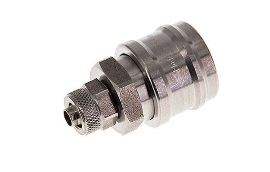 RVS DN 7.2 (Euro) Luchtkoppeling Snelkoppeling 6x8 mm Push-On Double Shut-Off