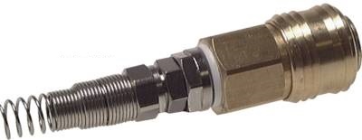 Nickel-plated Brass DN 7.2 (Euro) Air Coupling Socket 8x10 mm Union Nut Bend-Protect Double Shut-Off