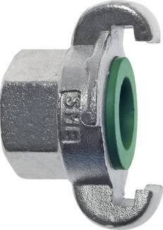 Acero inoxidable DN 15 DIN 3489 Acoplamiento de garras giratorias Rp 3/8'' hembra