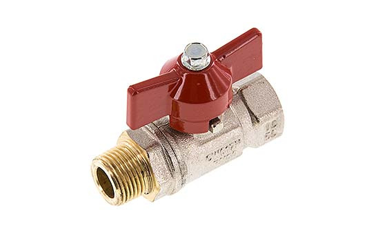 Male To Female R/Rp 3/8 inch Butterfly Handle 2-Way Brass Ball Valve