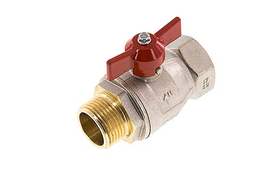 Male To Female R/Rp 1 inch Butterfly Handle 2-Way Brass Ball Valve