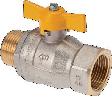 Male To Female R/Rp 1/2 inch Gas 2-Way Butterfly handle Brass Ball Valve