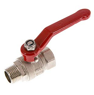 Male To Female R/Rp 1/2 inch Compact PN 25 2-Way Brass Ball Valve