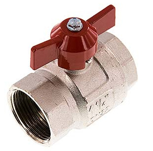 G 1-1/4 inch Butterfly Handle Compact 2-Way Brass Ball Valve