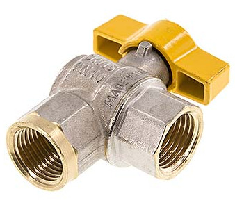 Rp 1/2 Inch Gas 2-Way Right Angle Brass Ball Valve