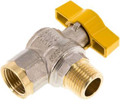 Male To Female R/Rp 1/2 Inch Gas 2-Way Right Angle Brass Ball Valve