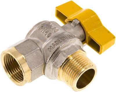 Male To Female R/Rp 3/4 Inch Gas 2-Way Right Angle Brass Ball Valve