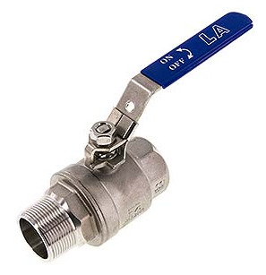 Male To Female R/Rp 1-1/2 inch PN 63 2-Way Stainless Steel Ball Valve