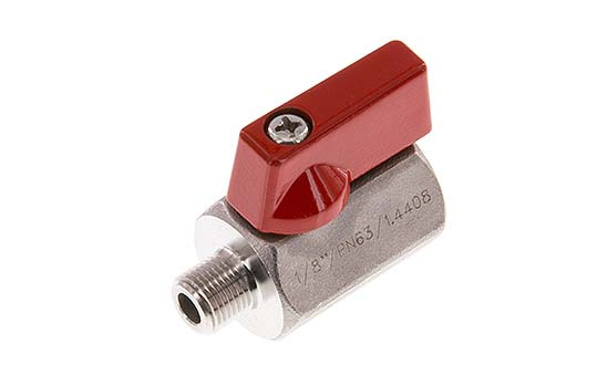 Male To Female G 1/8 inch 2-Way Stainless Steel Mini Ball Valve 63 Bar