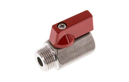 Male To Female G 3/8 inch 2-Way Stainless Steel Mini Ball Valve 63 Bar