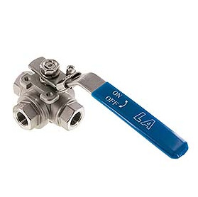 G 3/8 inch 3-Way L-port Stainless Steel Ball Valve