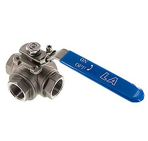 G 1 inch 3-Way L-port Stainless Steel Ball Valve