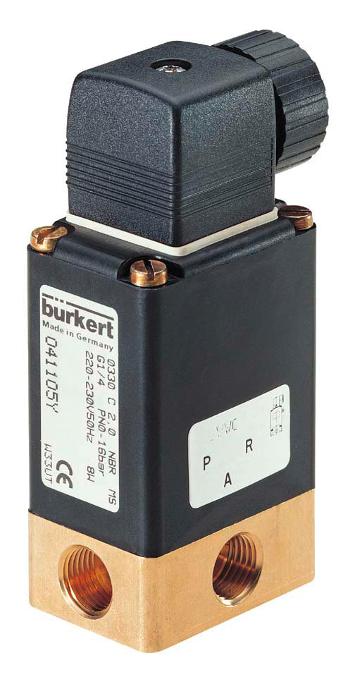 Solenoid Valve 3/2 NC G1/4'' Brass FKM -1-6bar/-15-87psi 12VDC 0330 125555