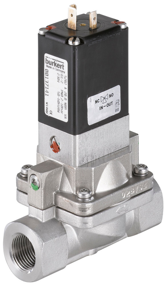 Magnetventil G1/2'' NC Edelstahl NBR 0.2-16bar/3-232psi 24VDC Wasserschlagschutz 5282 172193