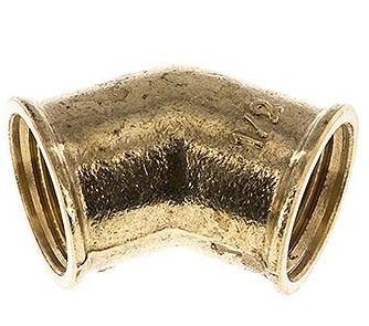 Rp 1/2'' Brass 45 deg Elbow Fitting 16 Bar