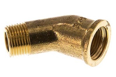 Rp 1/2'' x R 1/2'' F/M Brass 45 deg Elbow Fitting 16 Bar