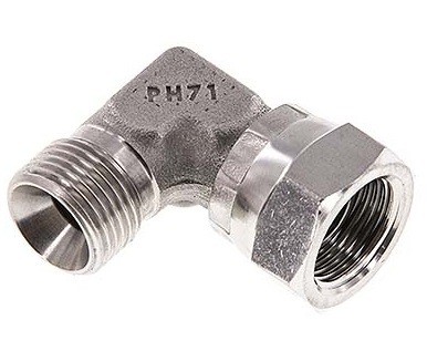 G 1/2'' M/F Stainless steel 90 deg Elbow Fitting 300 Bar - Hydraulic