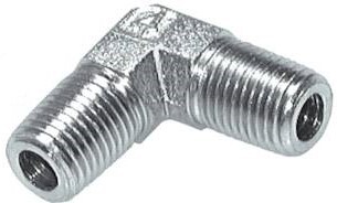 1/2'' NPT Male Zinc plated Steel 90 deg Elbow Fitting 225 Bar - Hydraulic