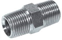 1/2'' NPT Zincado Acero Espiga Doble 210 Bar - Hidráulico