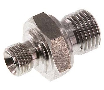 G 1/2'' x G 1/4'' Stainless steel Double Nipple 400 Bar - Hydraulic