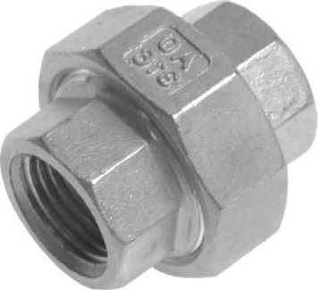 1/2'' NPT Stainless steel Double Nipple 3-pieces with Conically sealing 16 Bar