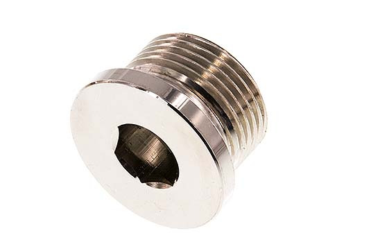 G 3/4'' Nickel plated Brass Closing plug with Inner Hex 16 Bar