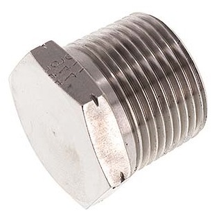 1/2'' NPT Buitendraad RVS Plug met Buitenzeskant 210 Bar