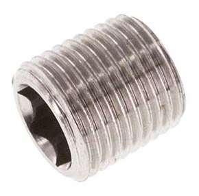 M10x1 Stainless steel Closing plug with Inner Hex without collar (conical) 40 Bar