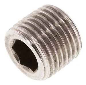 G 1/2'' Stainless steel Closing plug with Inner Hex without collar 40 Bar