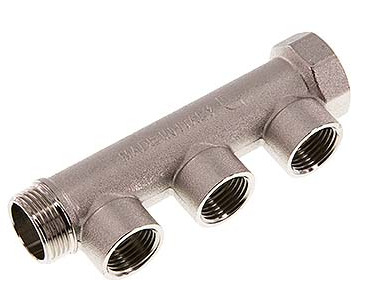 G 3/4'' x 3xG 1/2'' F/M/F Nickel plated Brass Distributor pipes 10 Bar