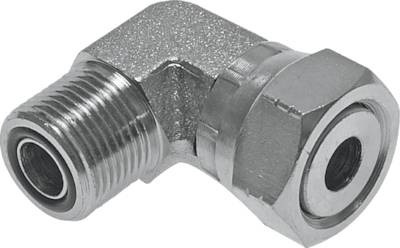 UNF 9/16''-18 x UNF 9/16''-18 M/F Zinc plated Steel 90 deg Elbow Fitting ORFS 630 Bar - Hydraulic