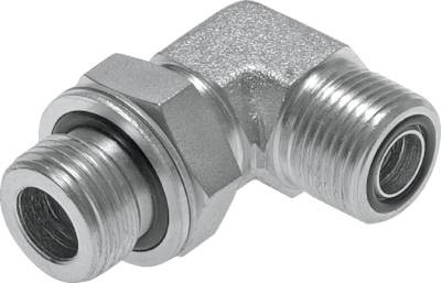 UNF 9/16''-18 x G 3/8'' Male Zinc plated Steel 90 deg Elbow Fitting ORFS 400 Bar - Hydraulic