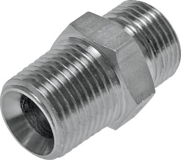 UNS 1''-14 x UN 13/16''-16 Zinc plated Steel Double Nipple ORFS 400 Bar - Hydraulic