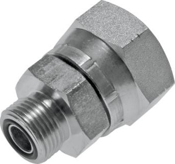 UN 11/16''-16 x UNF 9/16''-18 M/F Zinc plated Steel Reducing Adapter ORFS 630 Bar - Hydraulic