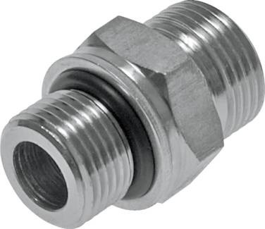 UNF 9/16''-18 x G 1/2'' Zinc plated Steel Double Nipple ORFS 630 Bar - Hydraulic