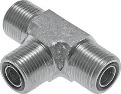 UNF 9/16''-18 Male Zinc plated Steel Tee ORFS 630 Bar - Hydraulic