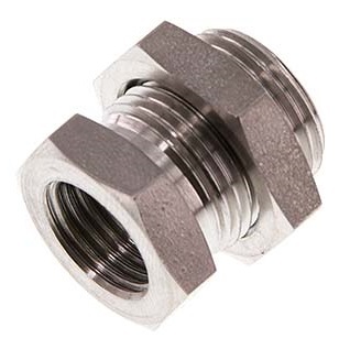 G 1/4'' x G 3/8'' F/M Raccord à cloison en acier inoxydable 40 Bar