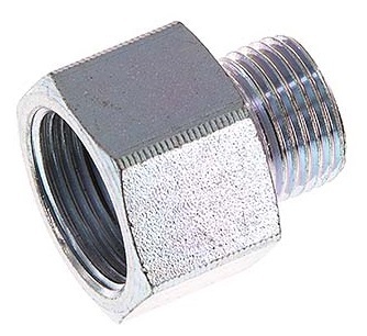 M22 x G 3/8'' M/F Zinc plated Steel Reducing Adapter 40 Bar - Hydraulic