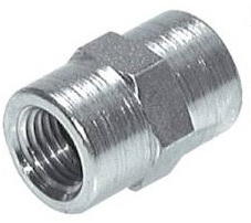 1/4'' NPT x 3/8'' NPT Zinc plated Steel Socket 210 Bar - Hydraulic