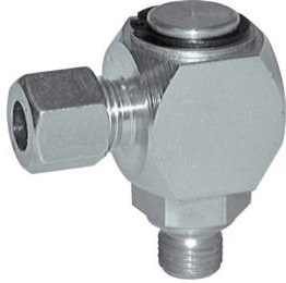 G 1/2'' Male x 14S Zinc plated Steel 90 deg Elbow Swivel Joint 630 Bar DIN 2353