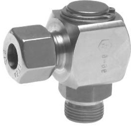 G 1/2'' Male x 14S Stainless steel 90 deg Elbow Swivel Joint Compression ring 630 Bar DIN 2353