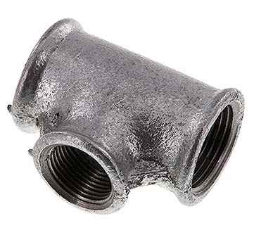 Rp 3/4'' x Rp 3/8'' Zinc plated Cast iron Tee 25 Bar