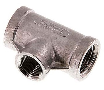 Rp 1/2'' x Rp 3/8'' T de acero inoxidable 16 Bar