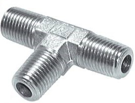 1/2'' NPT Macho Acero Cincado Tee 210 Bar - Hidráulico